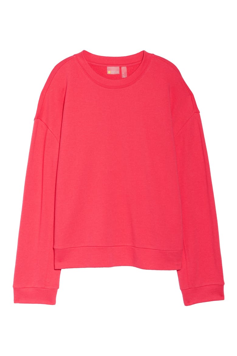 Costa Side Split Crewneck Sweatshirt, Alternate, color, PINK PARADISE