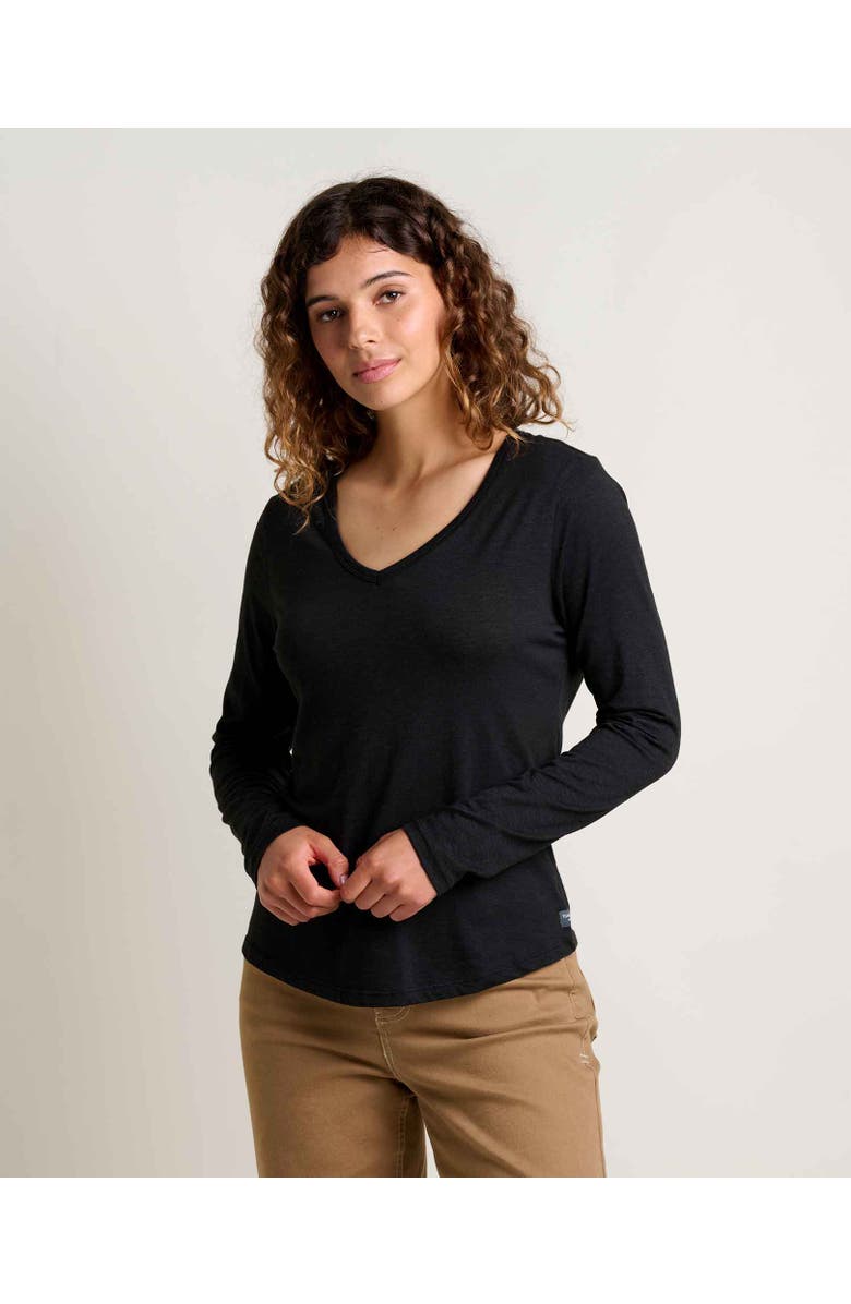 Toad & Co Marley Long Sleeve V-Neck Tee, Main, color, True Black