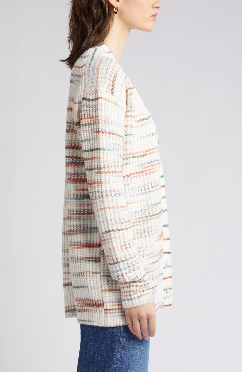 Caslon® Space Dye V-Neck Rib Cardigan | Nordstrom