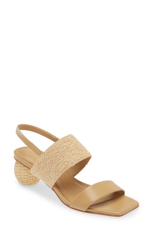 KOKO + PALENKI Aria Sandal in Beige Leather-Raffia