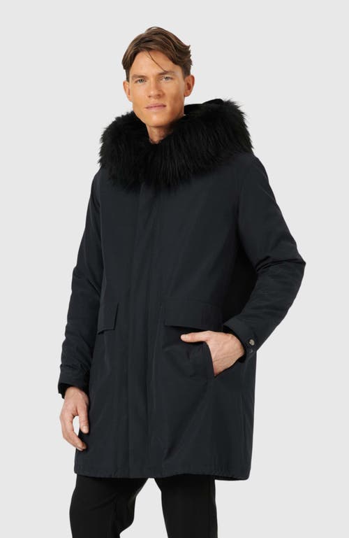 Gorski Parka With Shearling Lamb Trim In Blue