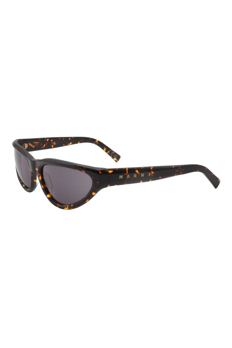 60mm Wrap Oval Sunglasses, Alternate, color, TORT / GREY