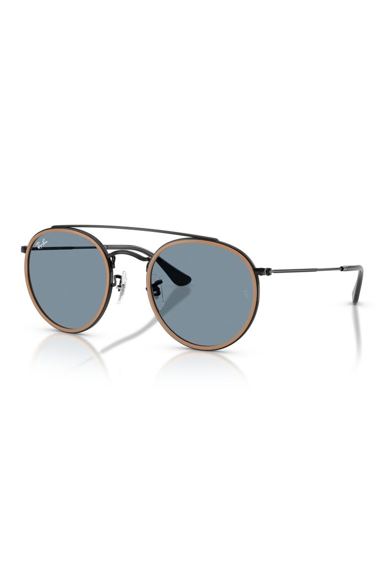 51mm Aviator Sunglasses, Alternate, color, BLACK / BLUE