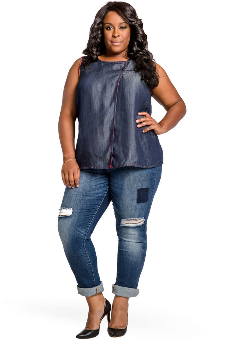 Shaw Curvy Fit Boyfriend Jeans, Alternate, color, DESTROY MEDIUM BLUE