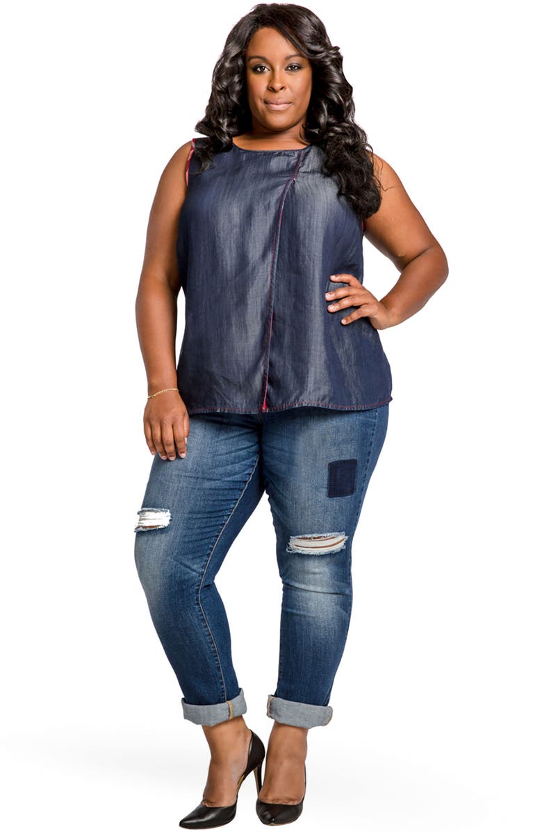 Poetic Justice Shaw Curvy Fit Boyfriend Jeans, Alternate, color, 