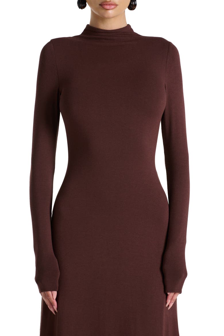 Long Sleeve Maxi Dress, Alternate, color, CHOCOLATE