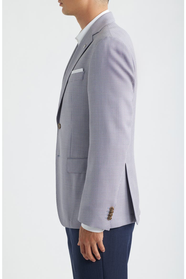 Hutson Slim Fit Light Light Purple Houndstooth Check Virgin Wool Sport Coat, Alternate, color, PURPLE / BLUE