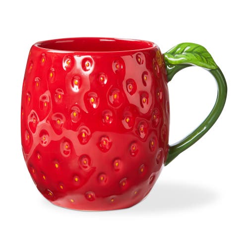 Tag Strawberry Sculpted Mug Red Multi Earthenware Summer