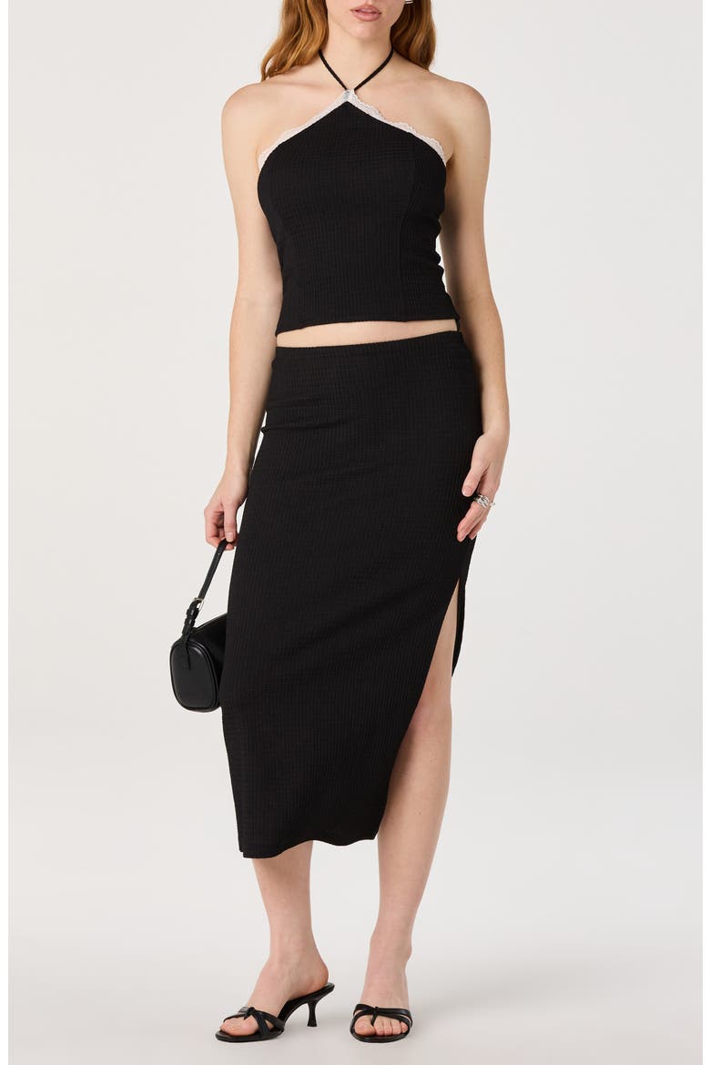 Milana Rib Midi Skirt, Alternate, color, BLACK