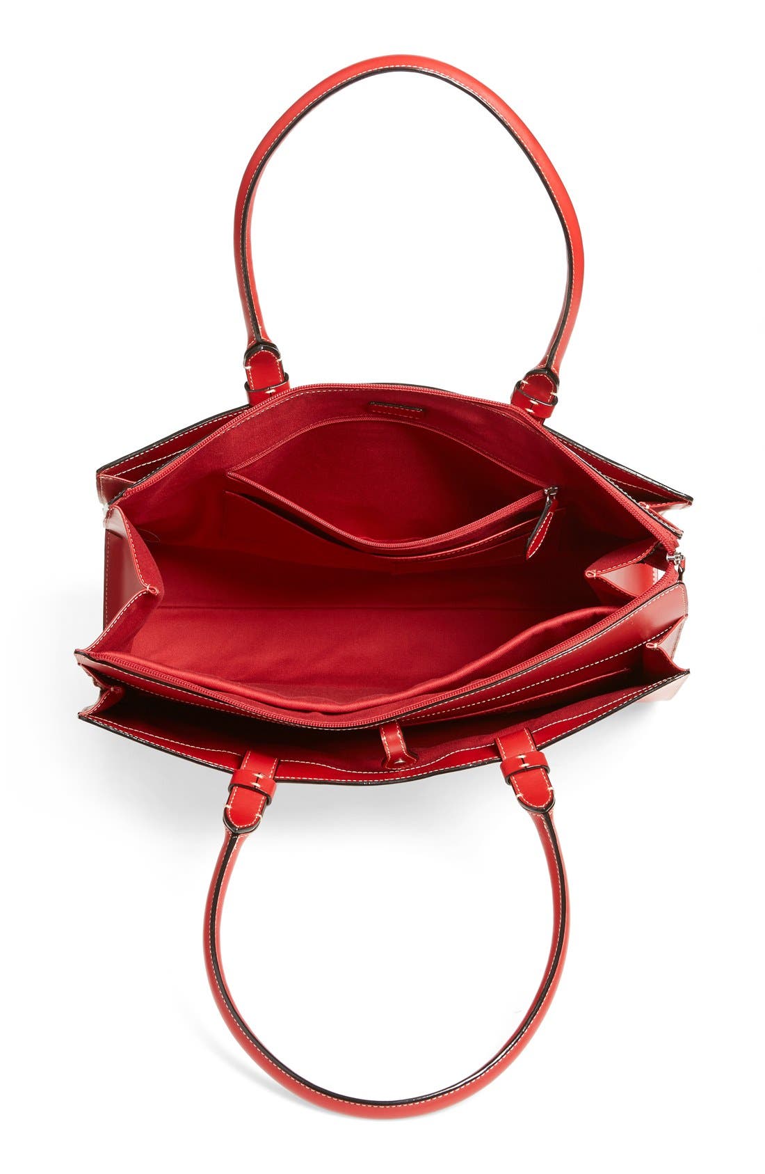 Lodis 'Audrey Collection - Jessica' Leather Tote, Alternate, color, RED