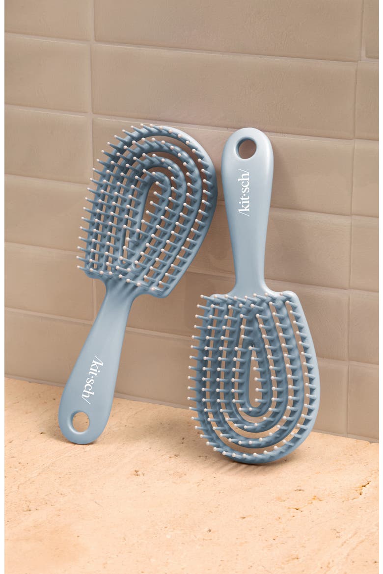 Mini Detangling Flexi Brush, Alternate, color, HAZE BLUE