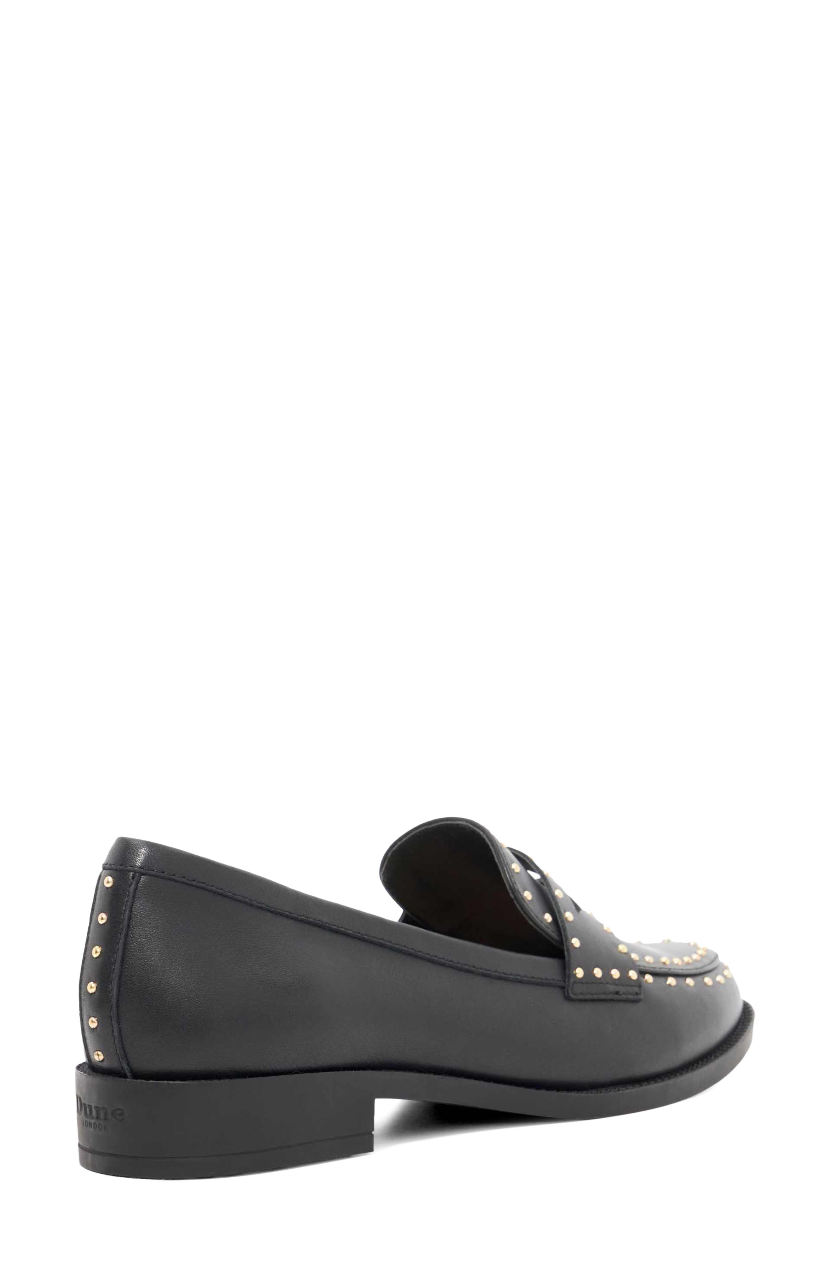 Gladwin Studded Leather Loafer, Alternate, color, BLACK