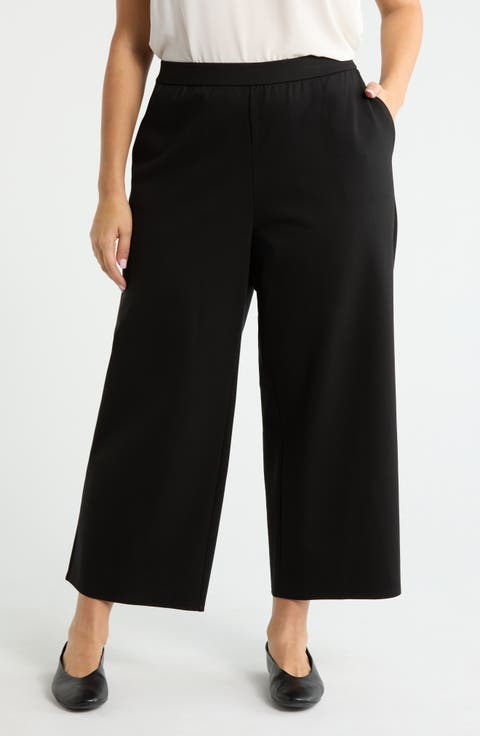 Wide Leg Ankle Pants (Plus)