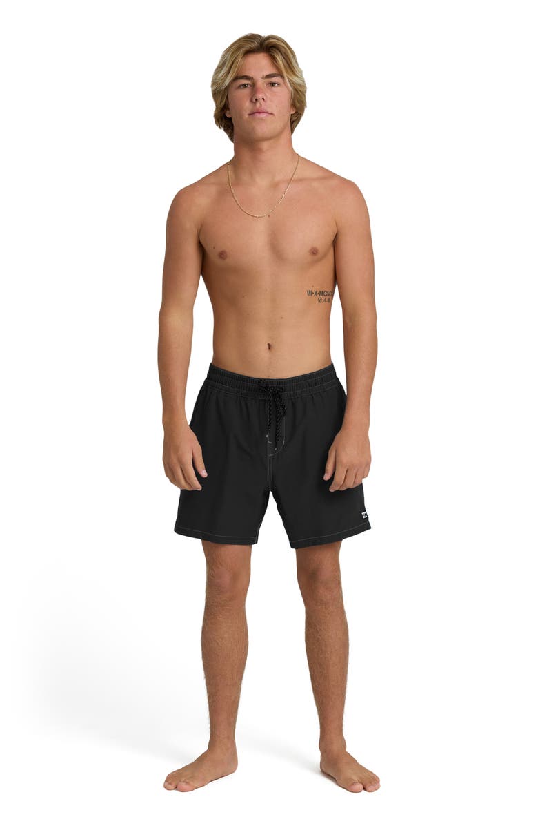 Billabong Lineup Solid LB Board Shorts, Alternate, color, Black