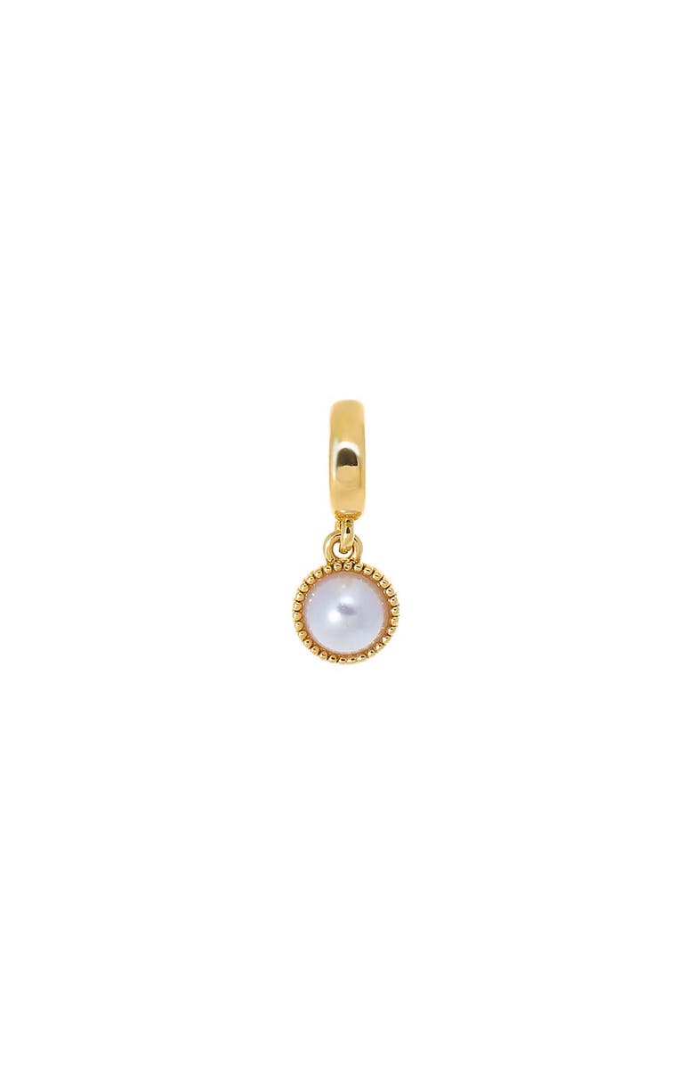 BY ADINA EDEN Pearl Bezel Charm, Main, color, Pearl White