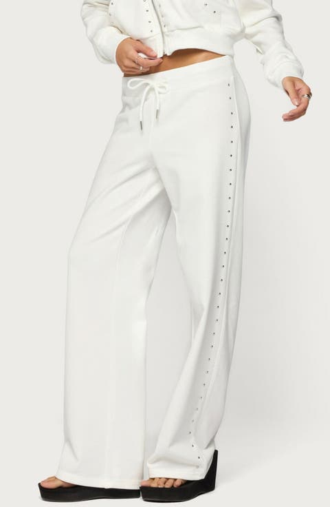 Enid Studded Wide Leg Sweatpants