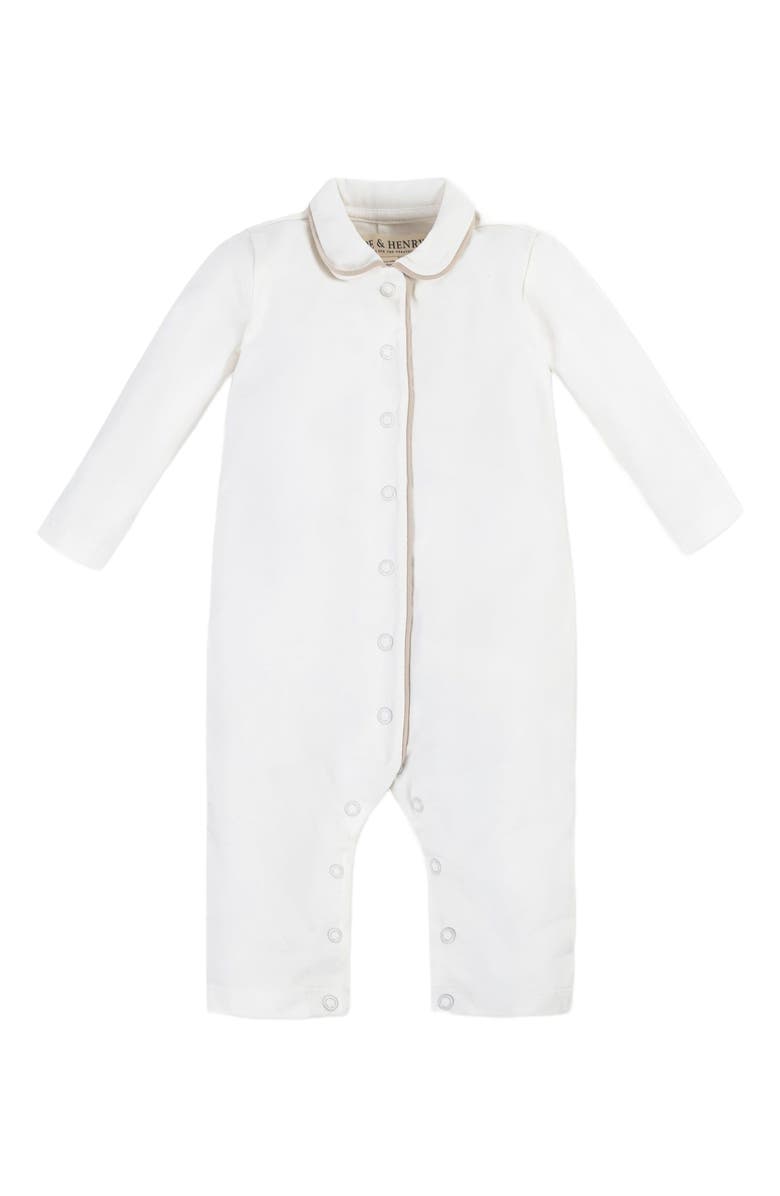 Hope & Henry Baby 3-Piece Knit Gifting Set, Infant, Alternate, color, White With Taupe Trim Set