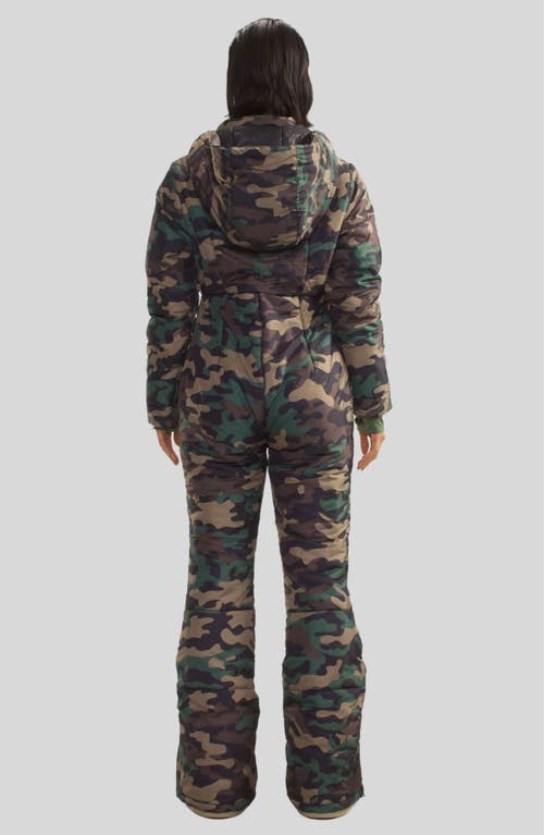 Cynthia Rowley Undercover Ski Suit In Green Camo