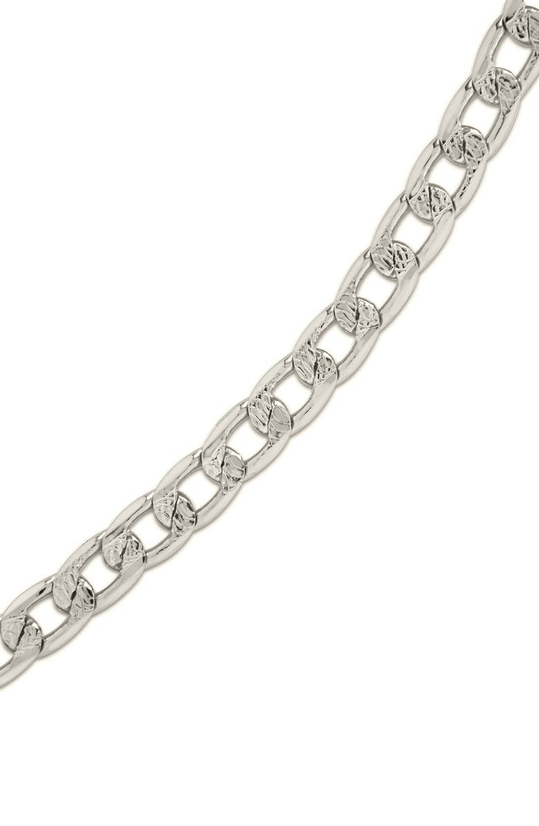 Sterling Forever Exie Chain Anklet, Alternate, color, Silver