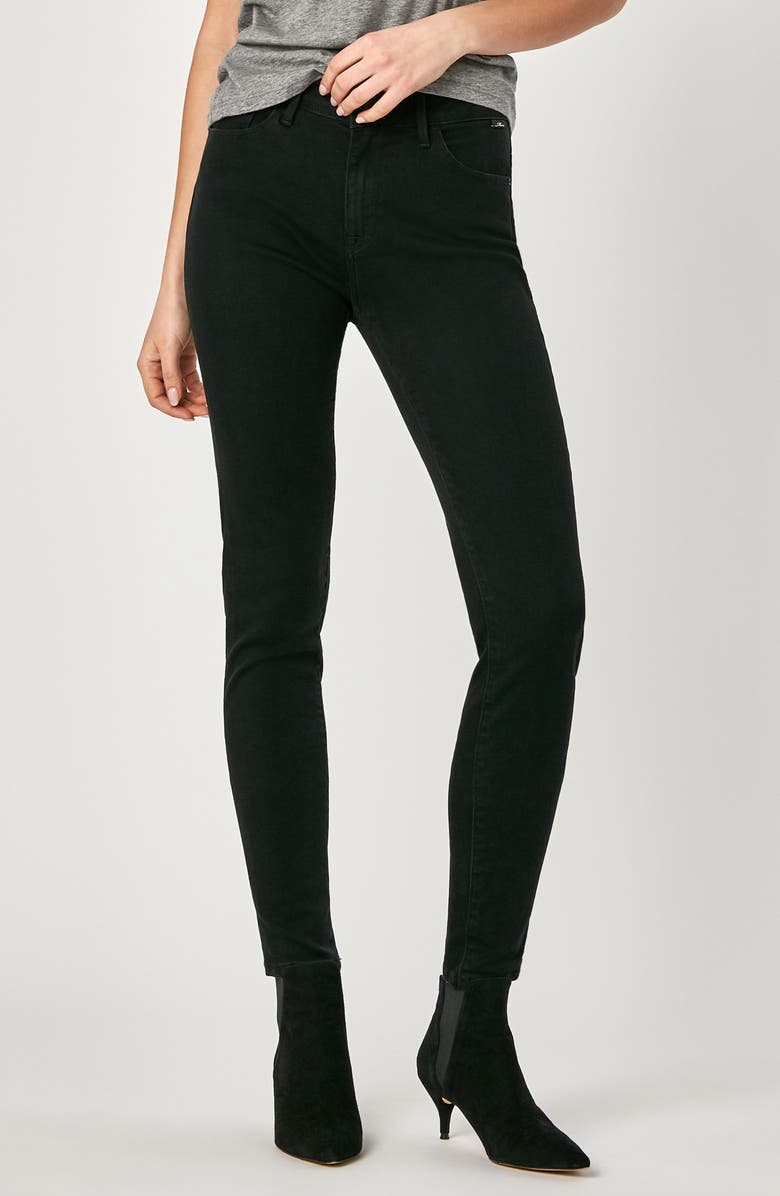 Mavi Jeans Alissa Super Skinny Jeans, Main, color, Black Brushed Supers