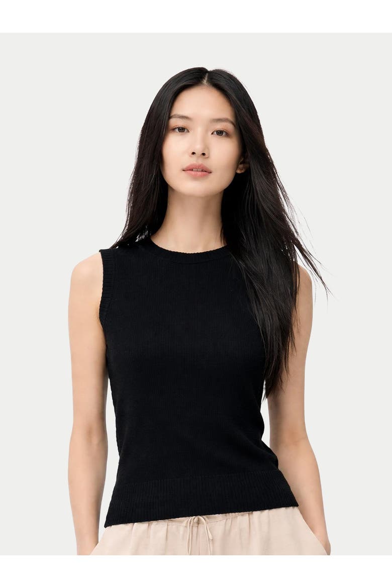 Cashmere Silk Sleeveless Top, Alternate, color, black