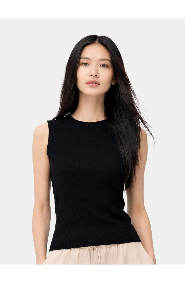 GOBI Mongolian Cashmere Cashmere Silk Sleeveless Top, Alternate, color, Black