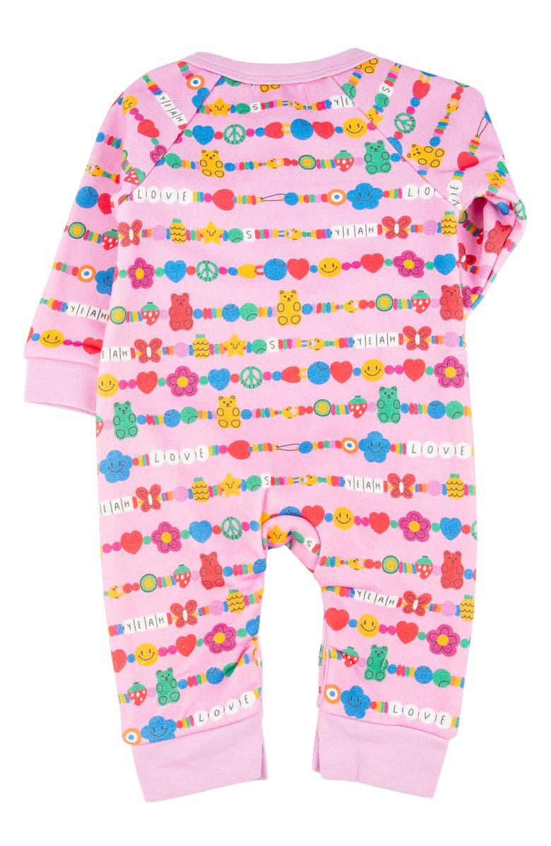 Miki Miette Bailey Friendship Print Cotton Henley Romper, Alternate, color, Friendship