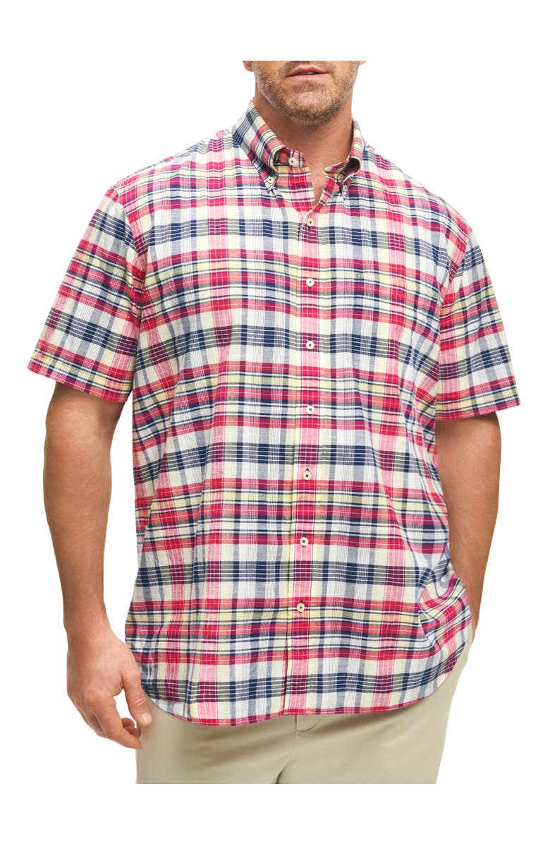 Brooks Brothers Wrinkle Resistant Madras Plaid Sport Shirt, Main, color, Archive Madras