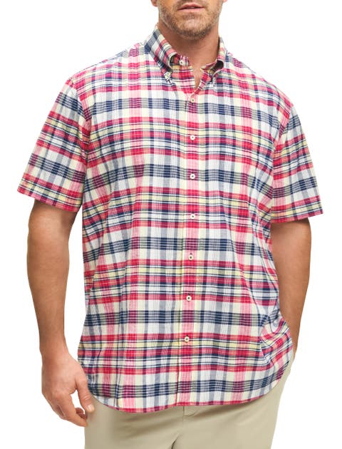 Wrinkle Resistant Madras Plaid Sport Shirt