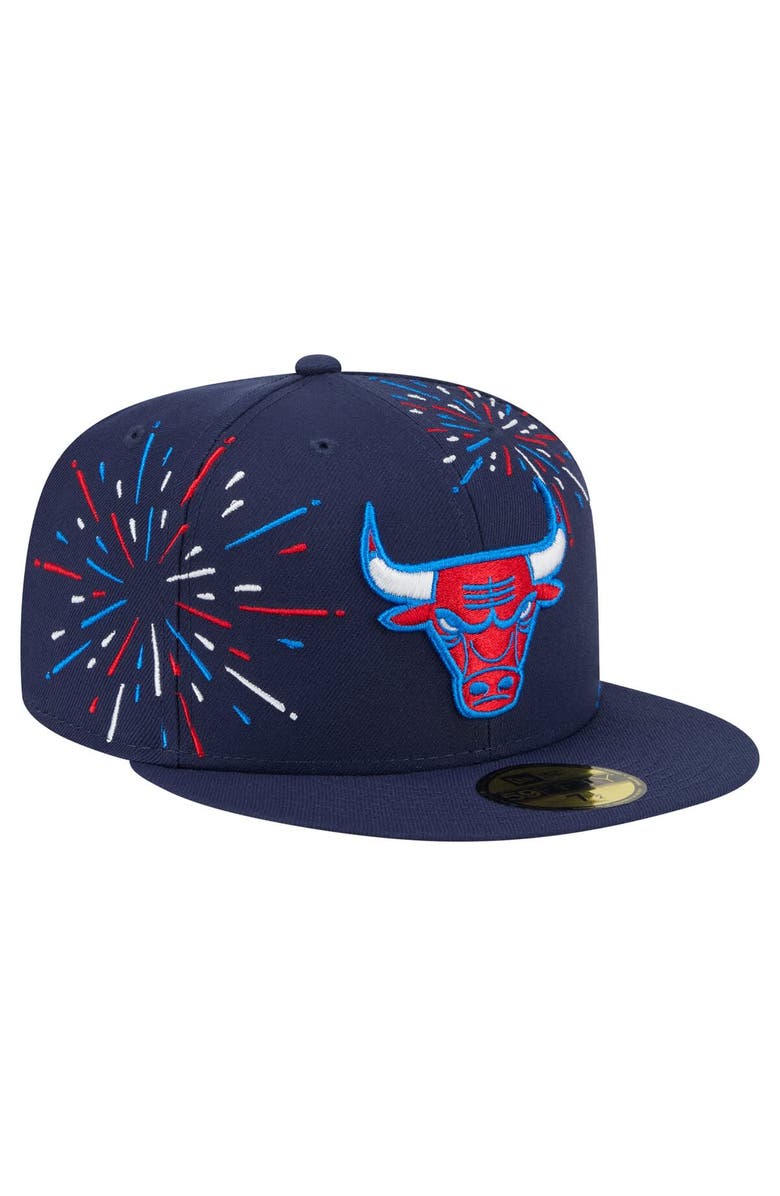 New Era Men's New Era Navy Chicago Bulls Americana Fireworks 59FIFTY Fitted Hat, Alternate, color, Navy