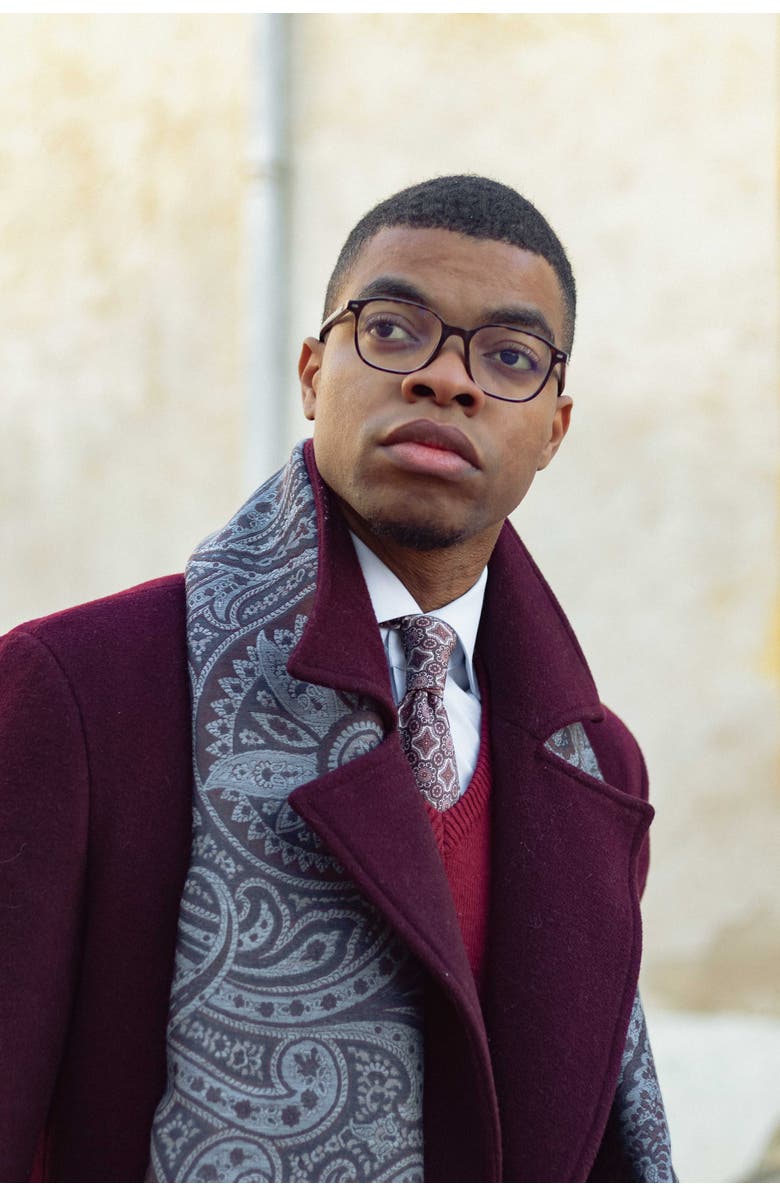 Elizabetta Leone - Wool Silk Scarf for Men, Alternate, color, Blue