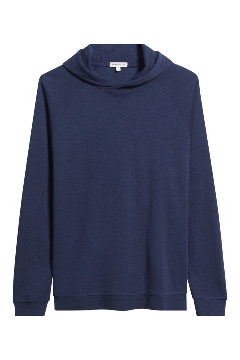 Crown Comfort Cotton Blend Piqué Hoodie, Alternate, color, NAVY