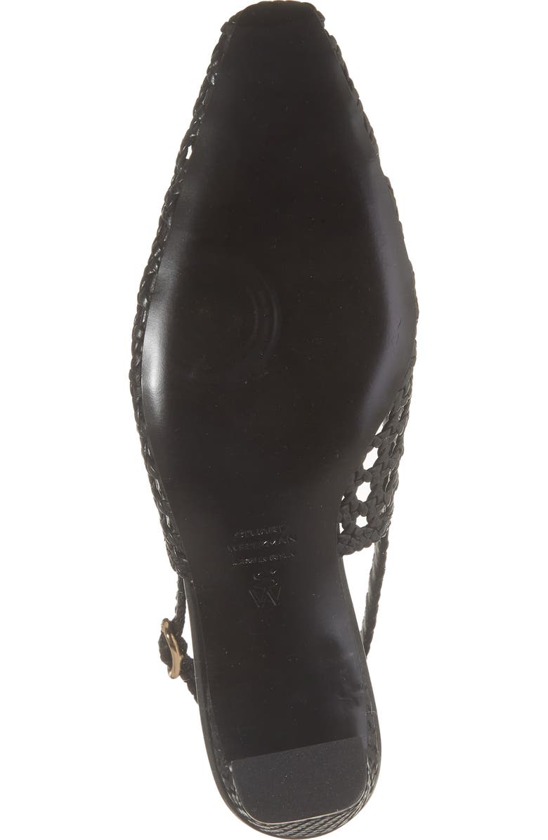Stuart Weitzman Stassi Woven Slingback Pump, Alternate, color, Black