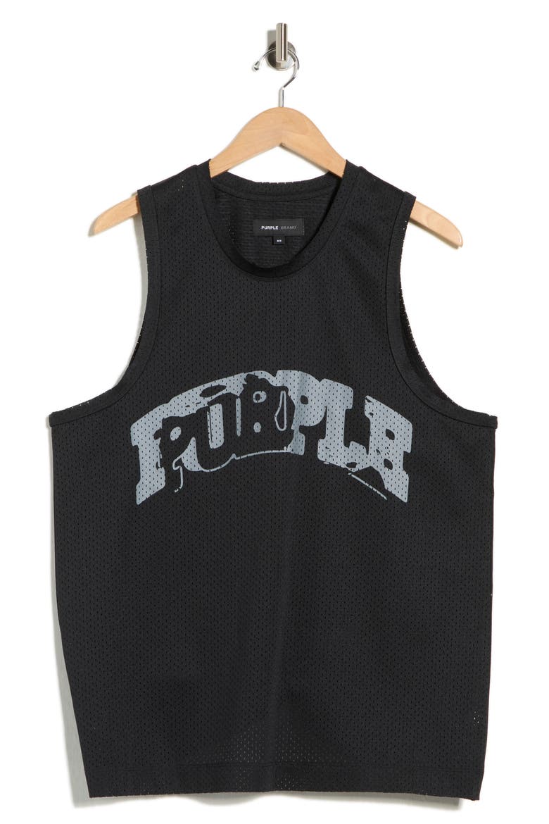 Mesh Graphic Tank, Alternate, color, BLACK