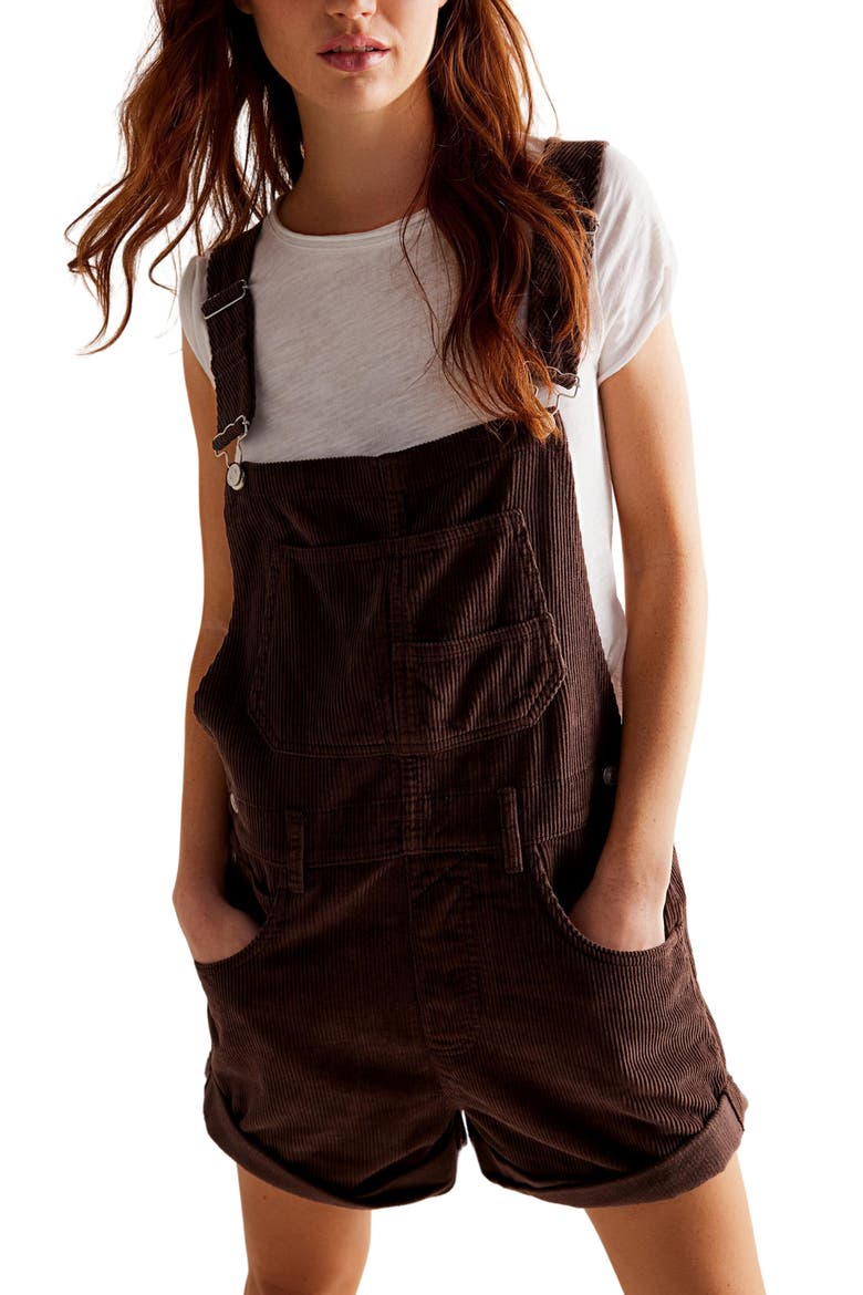 We the Free Ziggy Corduroy Shortalls, Alternate, color, BARNWOOD