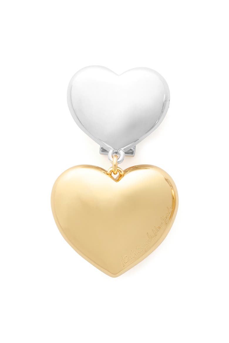heart you double drop earrings, Alternate, color, SILVER GOLD