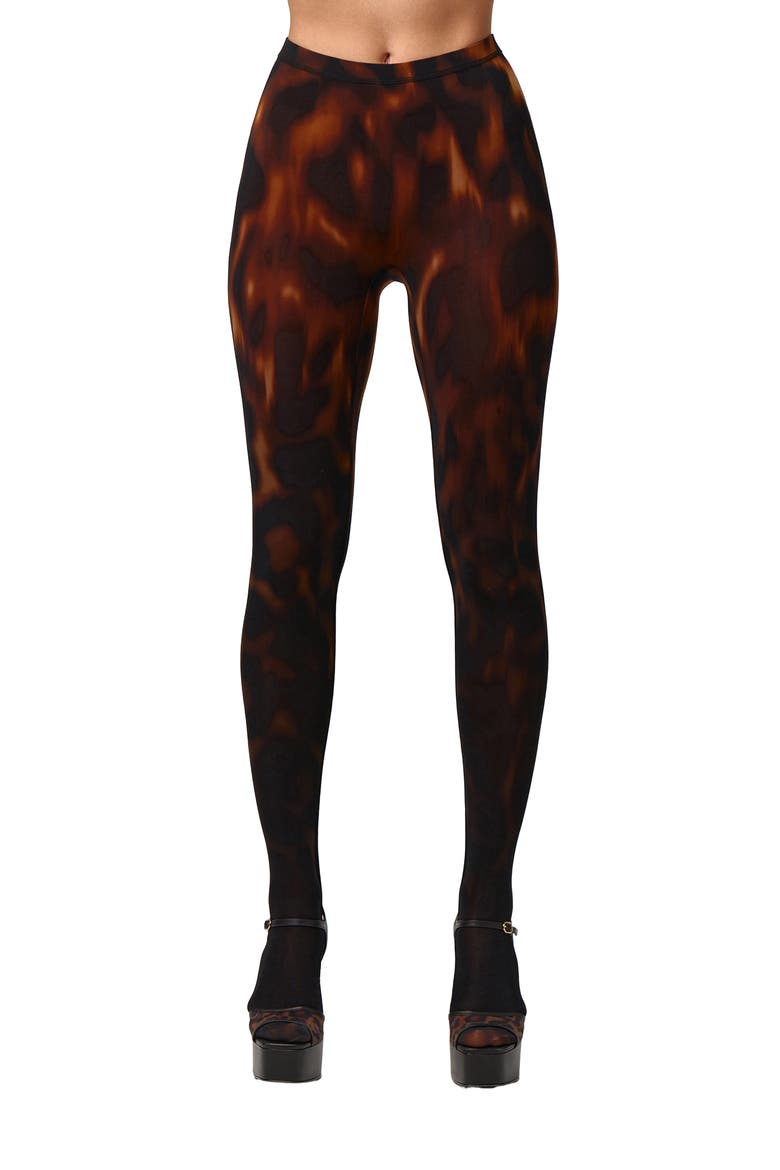 Bare Body Print Leggings, Main, color, TORTOISE