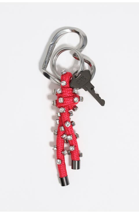 Rope key ring with crystals