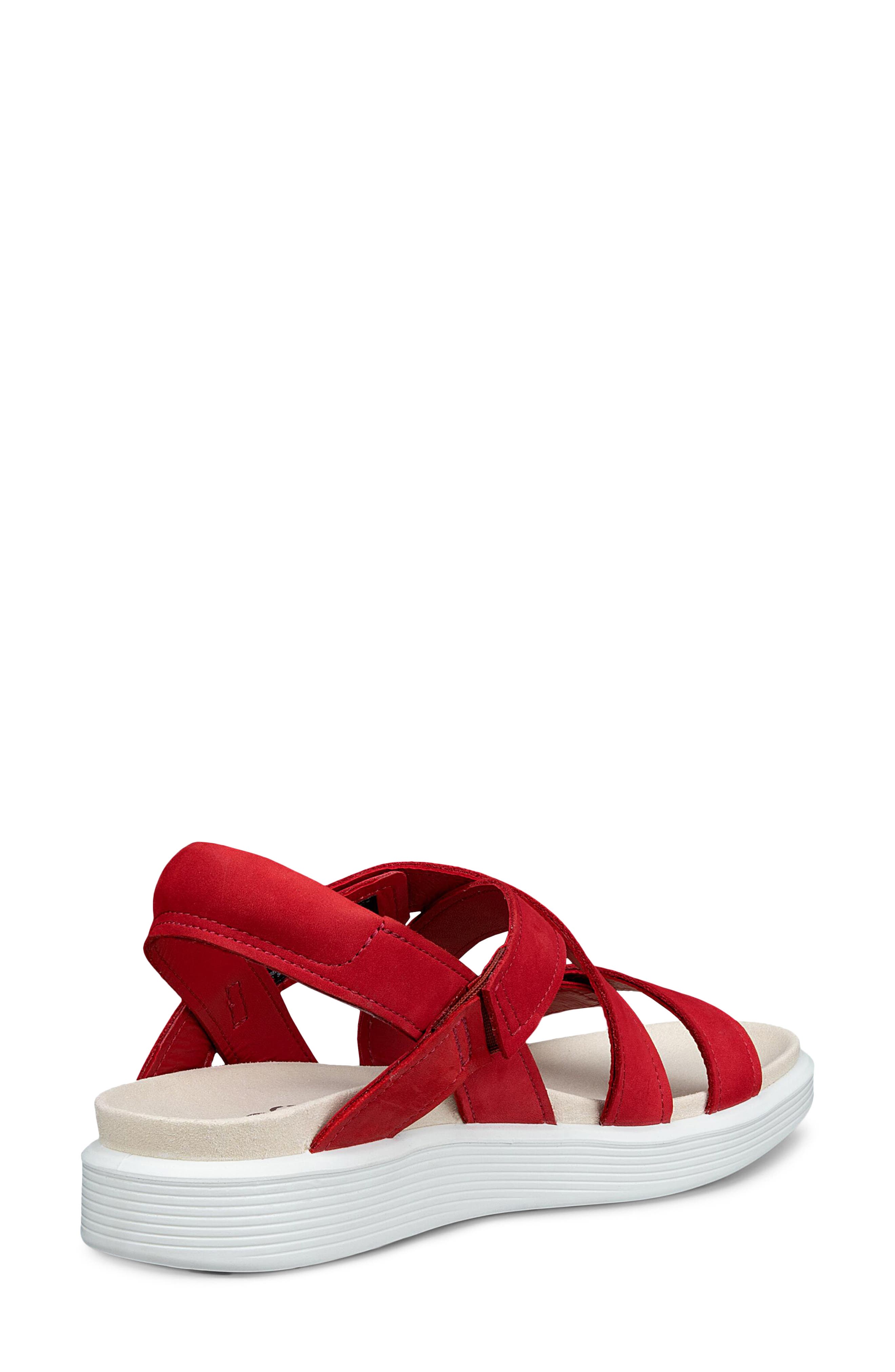 Soft Cross Strap Sandal, Alternate, color, CHILI RED