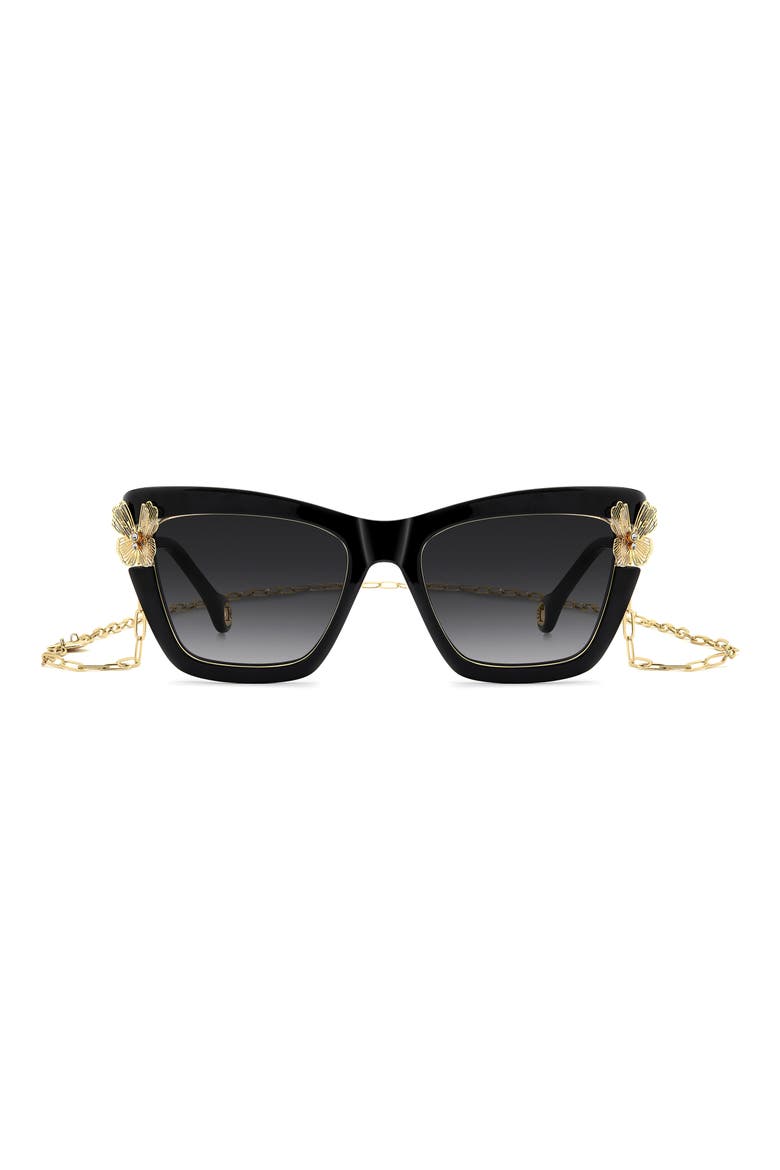 54mm Gradient Cat Eye Sunglasses, Main, color, BLACK/ DARK GREY SF