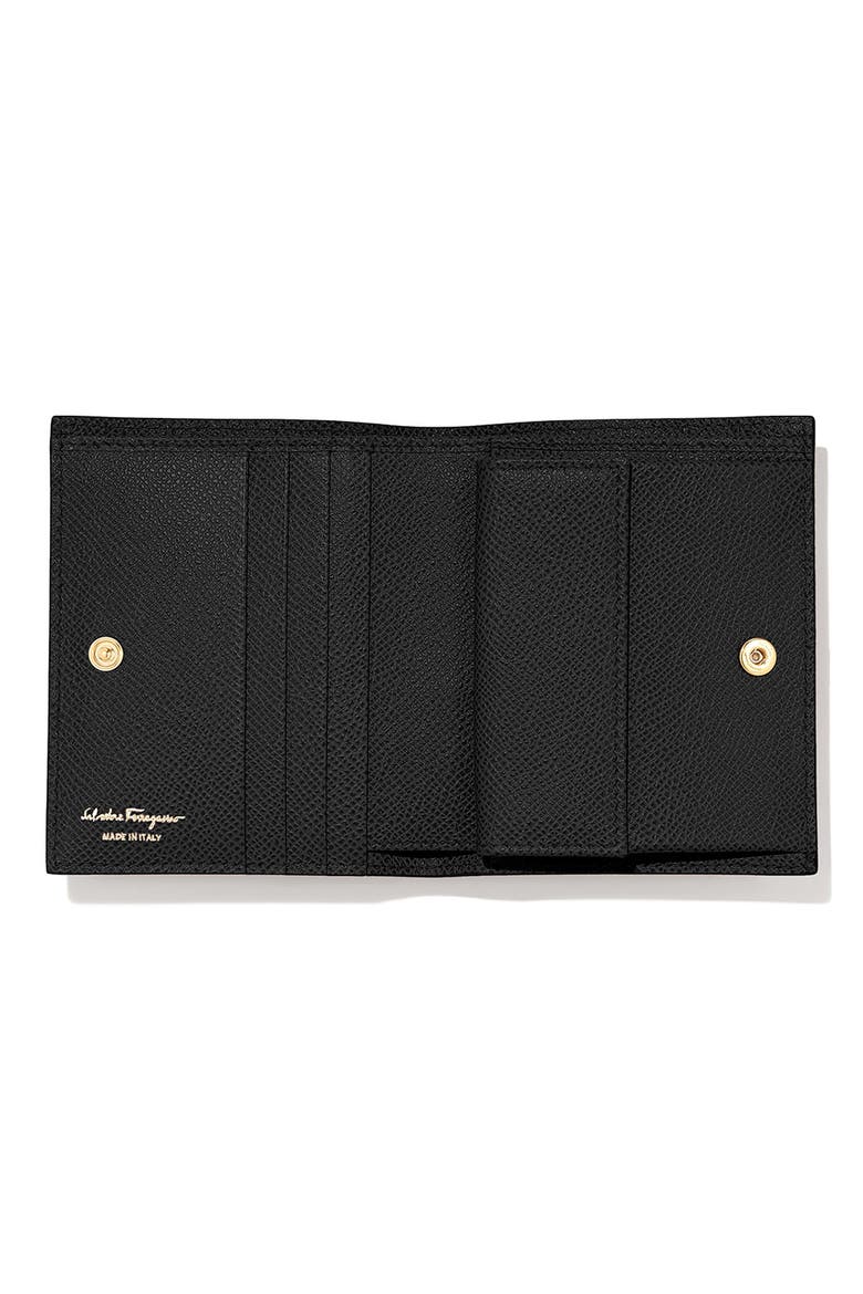 Gancini Leather French Wallet, Alternate, color, NERO