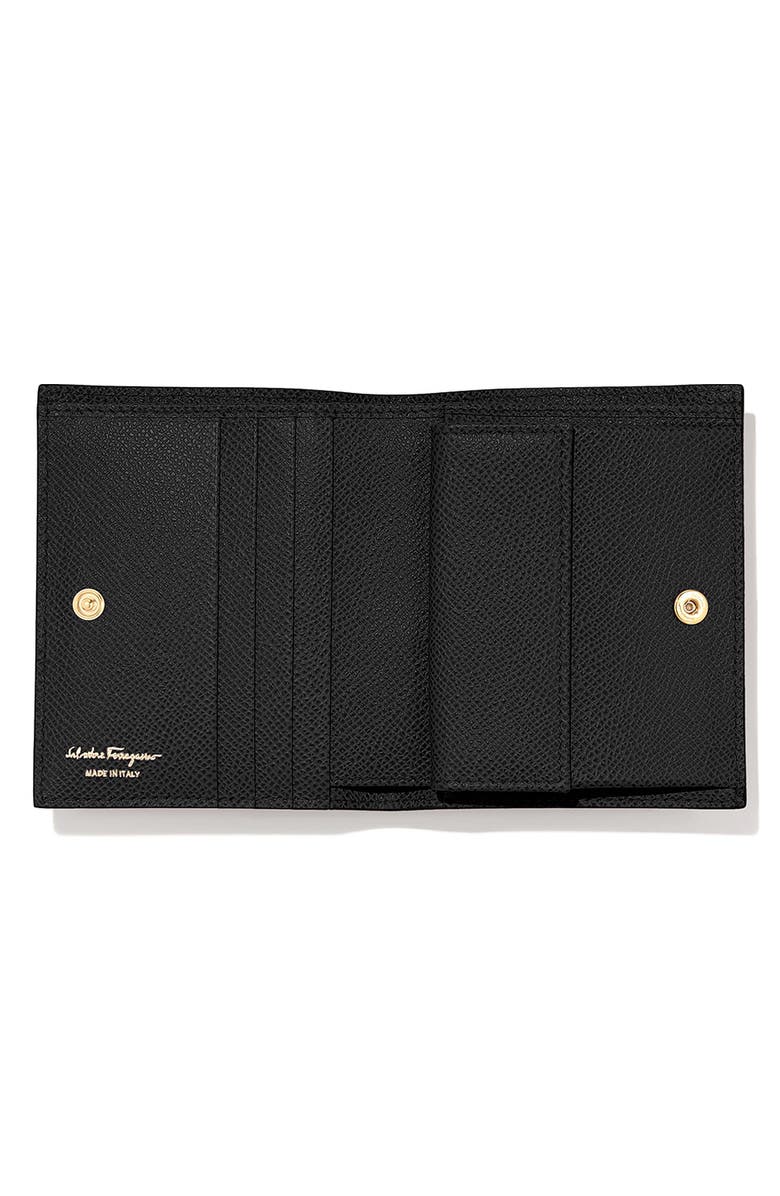 FERRAGAMO Gancini Leather French Wallet, Alternate, color, Nero