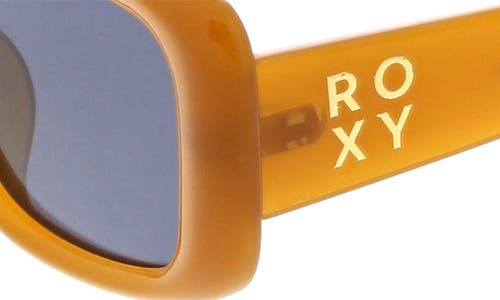 Roxy 51mm Slim Rectangle Sunglasses In Curry/smokey Blue Solid