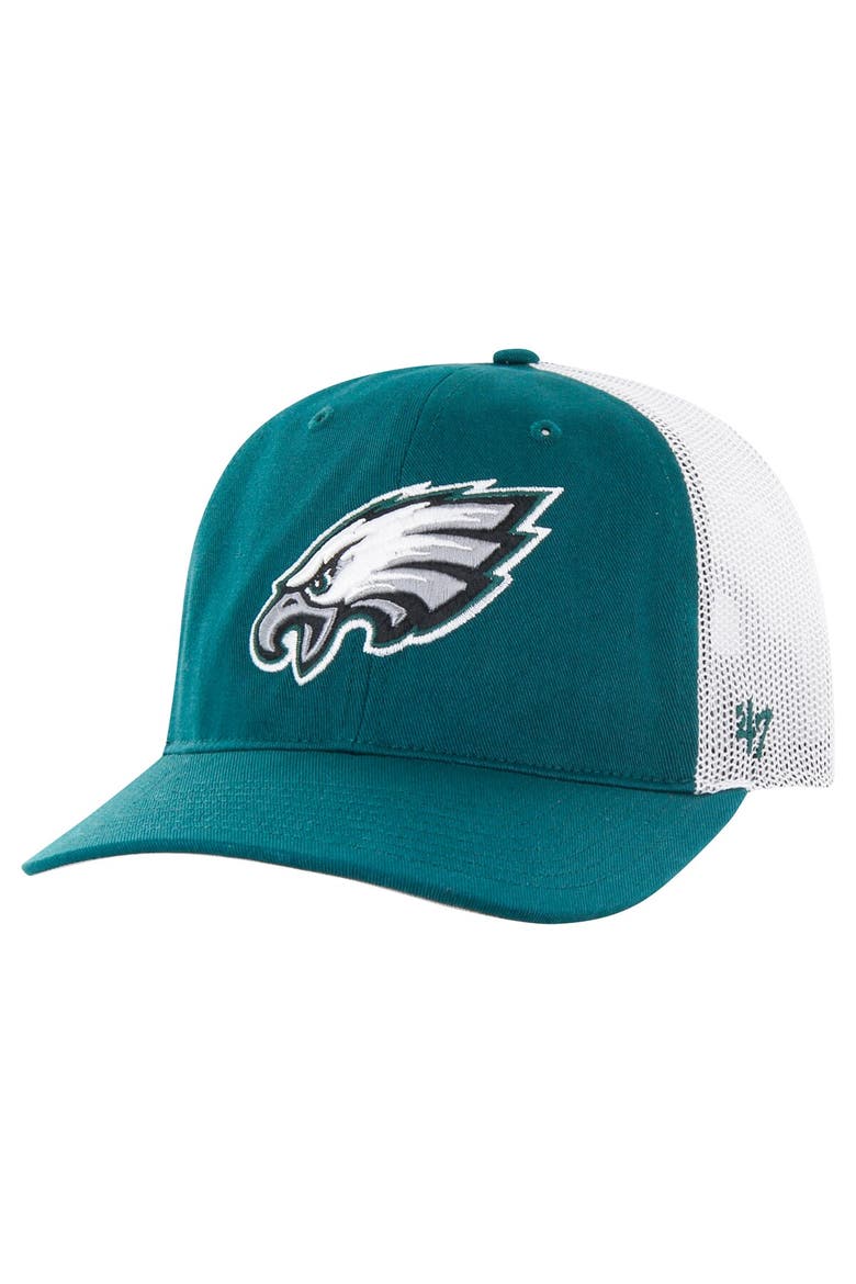 Men's '47 Green/White Philadelphia Eagles Team Unstructured Trucker Adjustable Hat, Main, color, Green