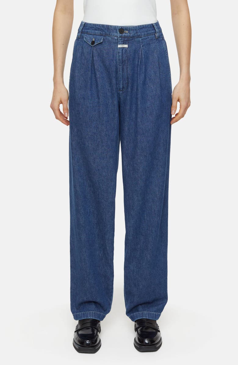 Closed Rhoone High Waist Tapered Leg Jeans, Main, color, Mid Blue