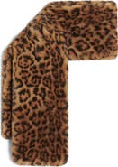 Apparis Kai Leopard Print Pluche™ Faux Fur Pull-Through Scarf
