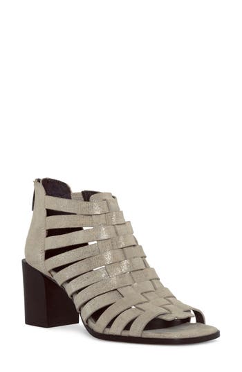 DONALD PLINER DONALD PLINER METALLIC BLOCK HEEL CAGE SANDAL 