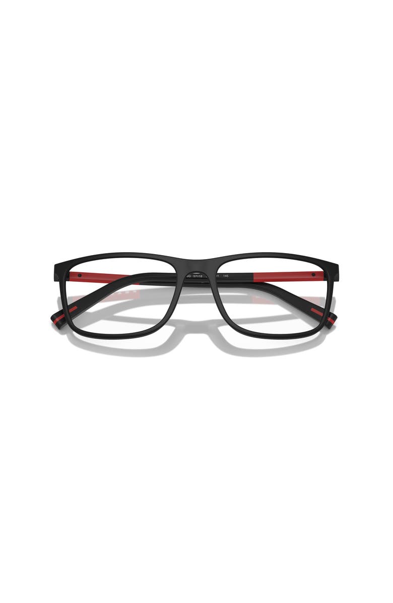 Prada Linea Rossa 55mm Rectangle optical glasses, Alternate, color, Black