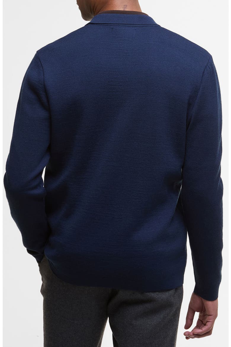 Croscombe Cotton & Merino Wool Blend Zip Cardigan, Alternate, color, NAVY MARL