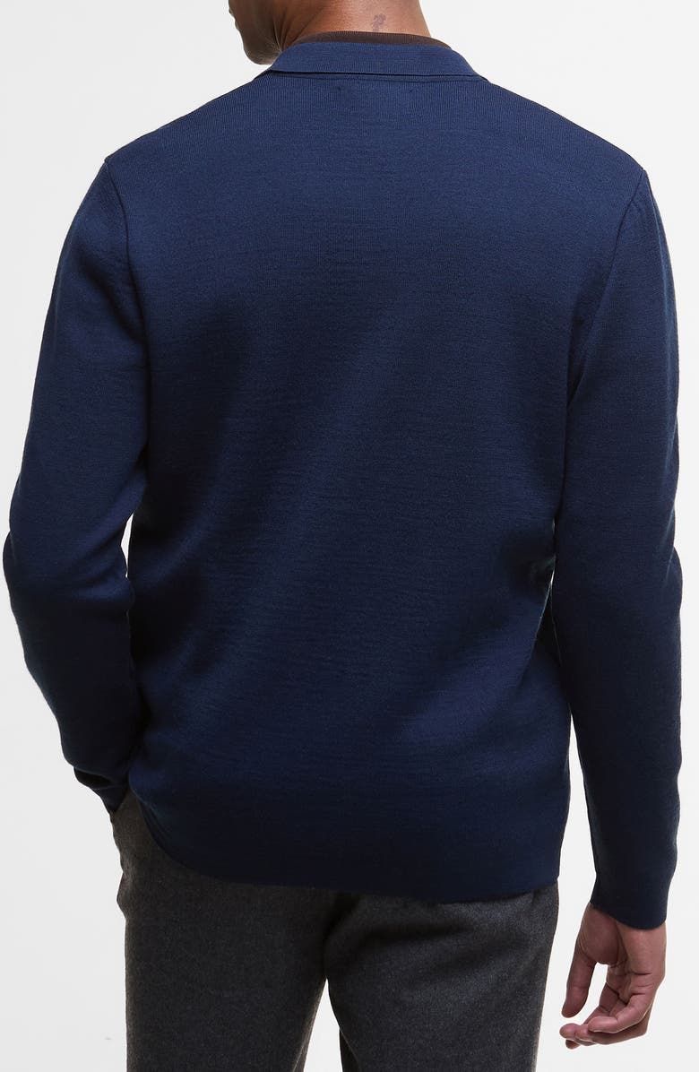 Barbour Croscombe Cotton & Merino Wool Blend Zip Cardigan, Alternate, color, Navy Marl